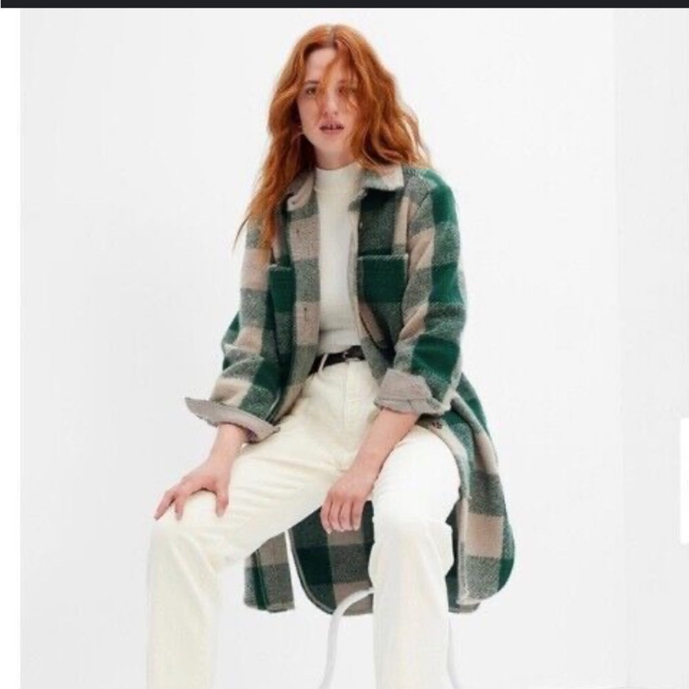 Gap oversized wool blend shirt jacket